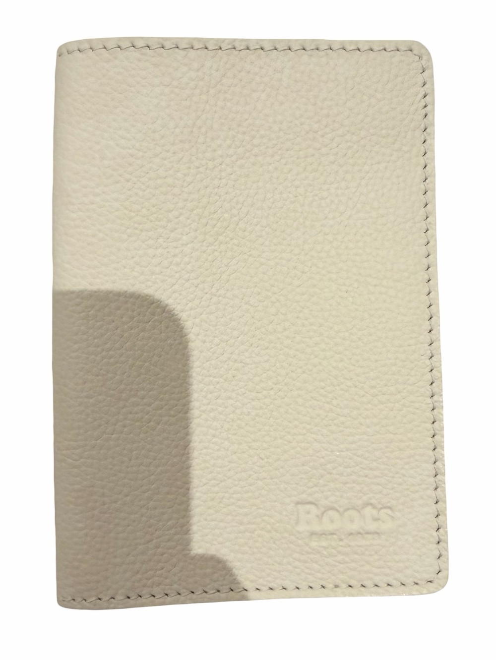 Roots Cream Pebbled Leather Passport Cover